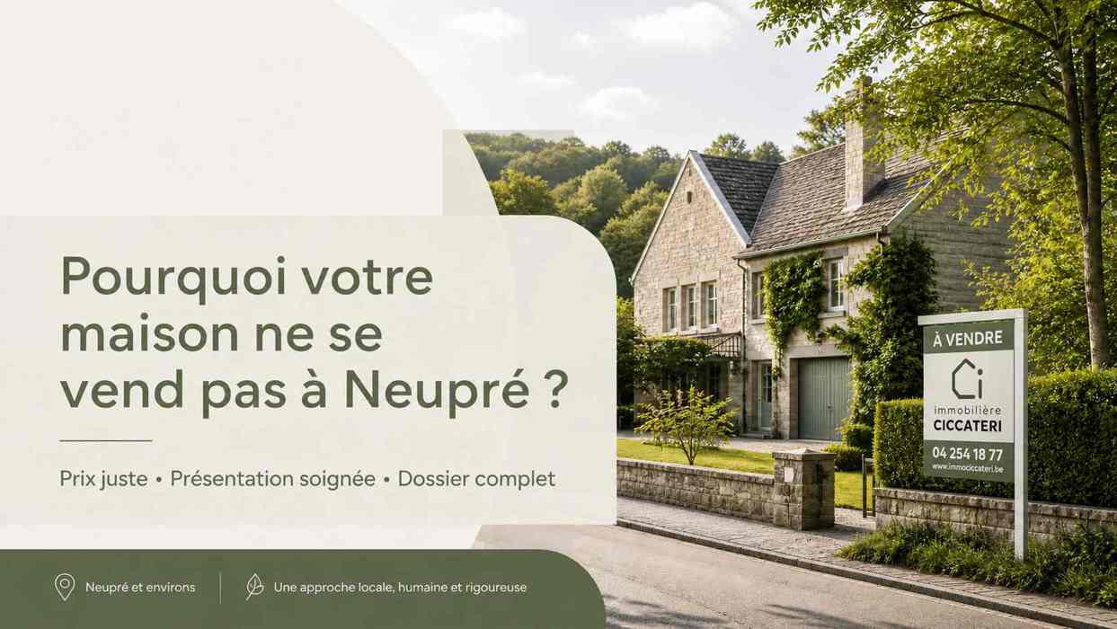 Maison à vendre à Neupré qui ne trouve pas preneur — Immobilière Ciccateri
