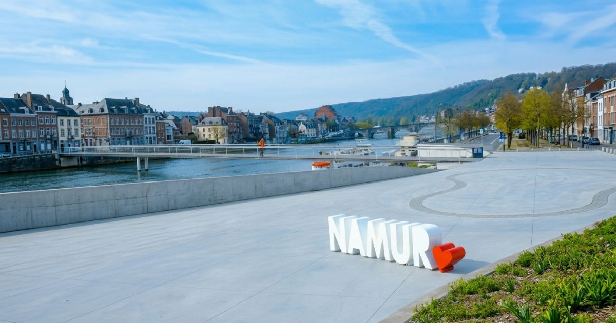 Vue sur la Sambre et le centre-ville de Namur - estimation immobilière en province de Namur