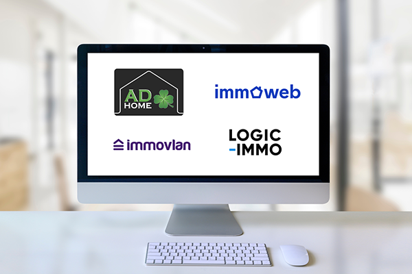 Logo AD-HOME, Immoweb, Immovlan et Logic-Immo